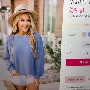 Pink Lily Lavender Blue Pullover